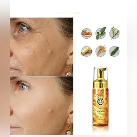 Predire Paris Hydrating Lava Foam Gold Facial Cleanser Rich With vitamin E & A - Picture 2 of 5